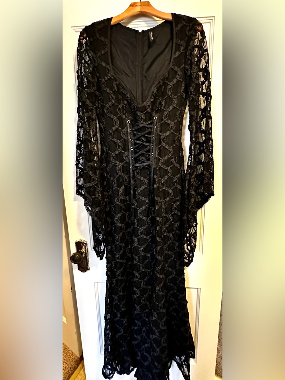 Vintage Lip Service Blacklist Corset Lace Up Dark Victorian Goth Gown